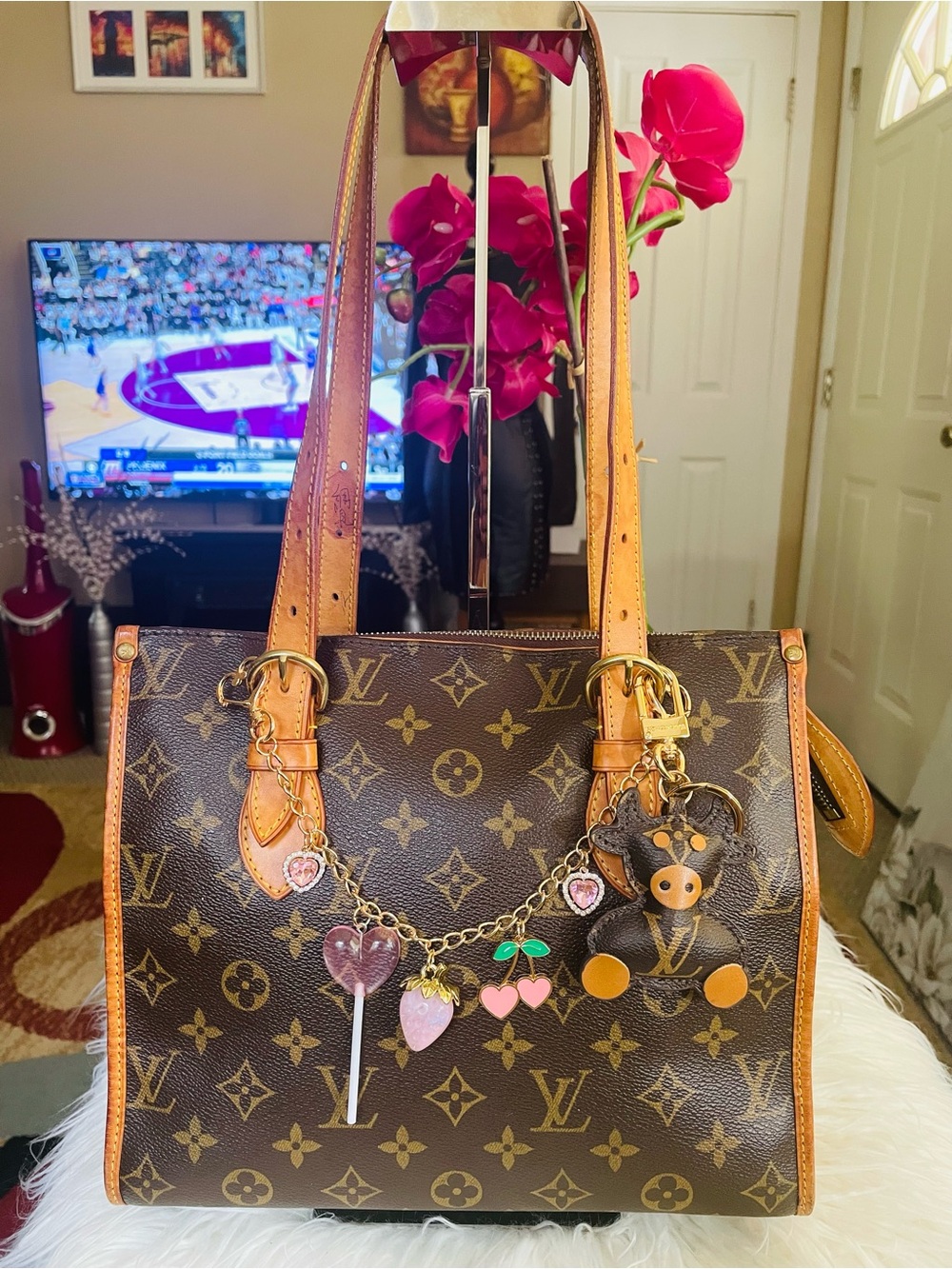 Louis Vuitton PoPincourt monogram Leather Tote Shoulder Bag